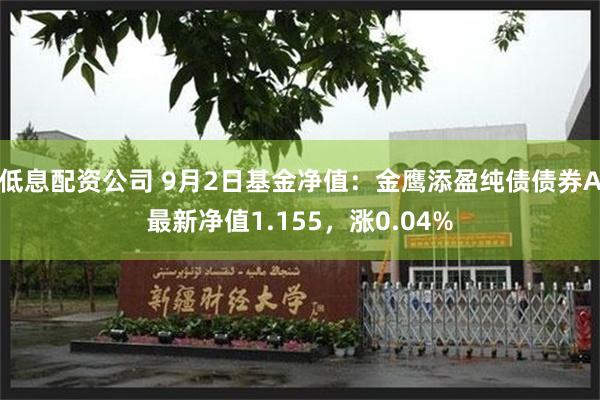 低息配资公司 9月2日基金净值：金鹰添盈纯债债券A最新净值1.155，涨0.04%